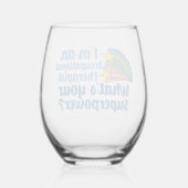 キュート職業セラピストスーパーヒーロー ステムなしワイングラス (裏面)