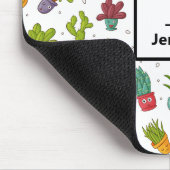 キュート自然吸汁模様モノグラム マウスパッド (コーナー)