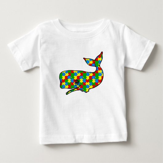 キュート自閉症パズルウィートティー ベビーTシャツ (正面)