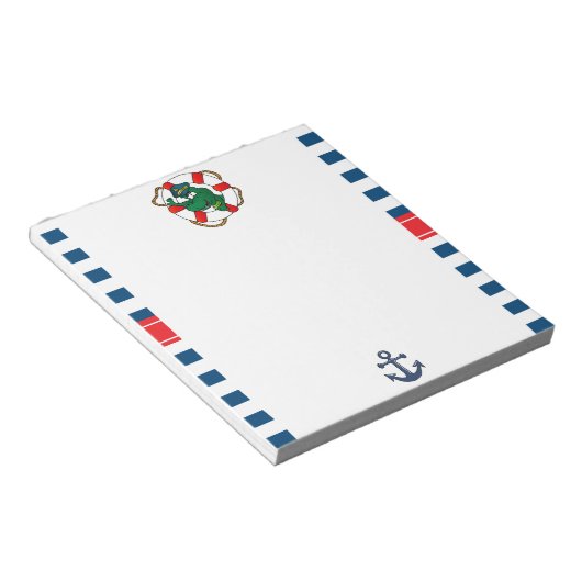 キュート航海のアリゲーターベビーシャワーテーマ ノートパッド (アングル)