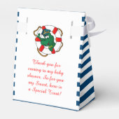 キュート航海のアリゲーターベビーシャワーテーマ フェイバーボックス (裏面サイド)