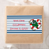 キュート航海のアリゲーターベビーシャワーテーマ ラベル (インサイチュ)