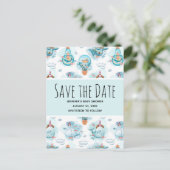 キュート航海のクジラ水彩保存日 インビテーションポストカード (スタンド正面)