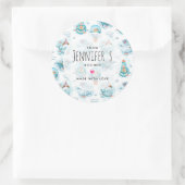 キュート航海のクジラ水彩柄キッチン ラウンドシール (バッグ)