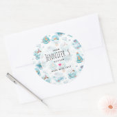 キュート航海のクジラ水彩柄キッチン ラウンドシール (封筒)