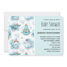 キュート航海のクジラ水彩模様シャワー