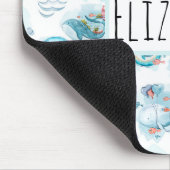 キュート航海のクジラ水彩模様マウスパッド マウスパッド (コーナー)