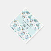 キュート航海のクジラ水彩模様誕生日 スタンダードカクテルナプキン (角)