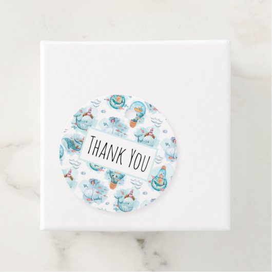 キュート航海のクジラ水彩模様誕生日 フェイバータグ (インサイチュ)