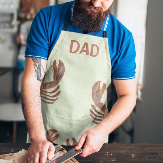 キュート航海のシーフードレッドロブスターおもしろいカスタム エプロン