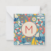 キュート航海のシーライフモノグラム ノートカード (正面)