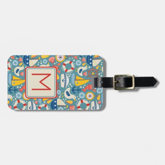 キュート航海のシーライフモノグラム ラゲッジタグ (正面横)