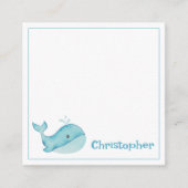 キュート航海のブルーホエーパーソナライズされたル エンクロージャーカード (正面)