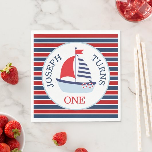 キュート航海の帆船テーマ スタンダードランチョンナプキン (インサイチュ)