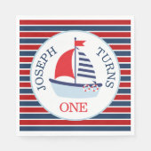 キュート航海の帆船テーマ スタンダードランチョンナプキン (正面)