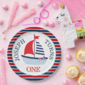 キュート航海の帆船テーマ ペーパープレート (パーティー)