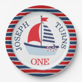 キュート航海の帆船テーマ ペーパープレート (正面)