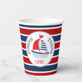 キュート航海の帆船テーマ 紙コップ (正面)