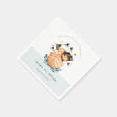 キュート航海の海賊船ライオンカブ子供の誕生日 スタンダードカクテルナプキン (角)