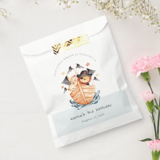 キュート航海の海賊船ライオンカブ子供の誕生日 フェイバーバッグ (封をした状態)