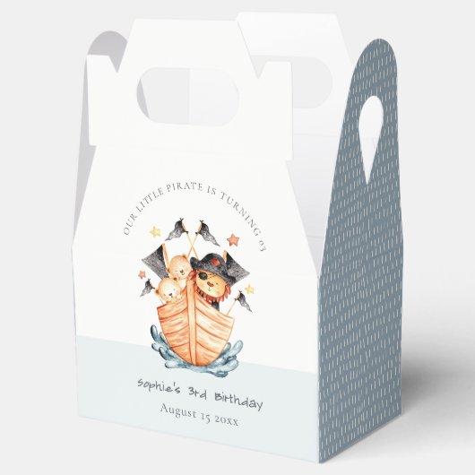 キュート航海の海賊船ライオンカブ子供の誕生日 フェイバーボックス (オープン)
