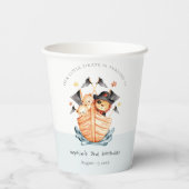 キュート航海の海賊船ライオンカブ子供の誕生日 紙コップ (裏面)