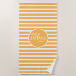 キュート良い雰囲気のみ黄色ストライプの白 ビーチタオル