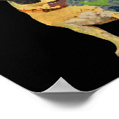 キュート色彩の鮮やかフランスのブルドッグ ポスター (角)