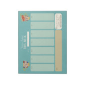 キュート茶ドリンカーパーソナライズされたウィークリーアジェンダ ノートパッド (回転)