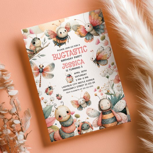 キュート虫ブガスタシーフェスティバル子供の誕生日パーティー 招待状