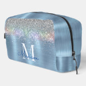 キュート虹彩色アイスブルーグリッターモノグラム ドップキット (右コーナー)