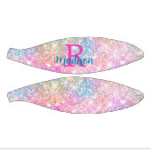 キュート虹彩色ユニコーンピンクフェイクグリッターモノグラム ミニバスケットボール (パネル)