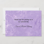 キュート虹彩薄紫紫フェイクグリッター サンキューカード (裏面)