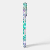 キュート虹色ターコイズフェイクグリッターモノグラム Case-Mate iPhoneケース (裏面 / 右)