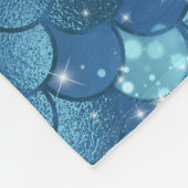 キュート虹色ターコイズマーメイドフェイクグリッター フリースブランケット (角)