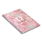 キュート虹色バラ金ゴールドフェイクグリッターモノグラム ノートブック (右側)