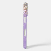 キュート虹色薄紫紫フェイクグリッターモノグラム Case-Mate iPhoneケース (裏面 / 右)