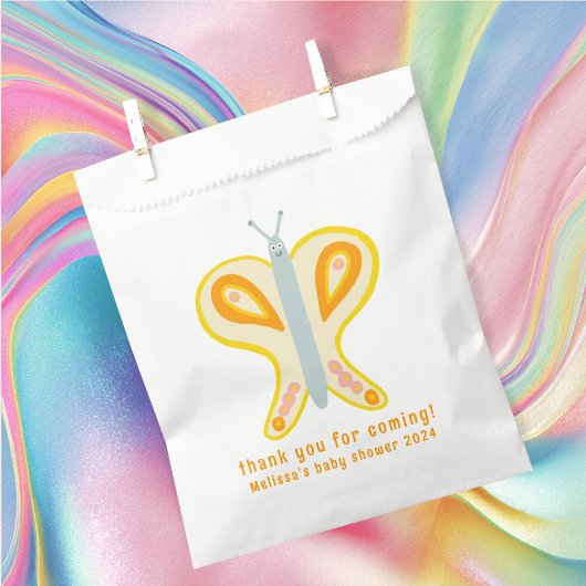 キュート蝶サンキューベビーカスタムシャワー フェイバーバッグ