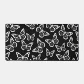キュート蝶シックエレガントパターン白黒 デスクマット (正面)