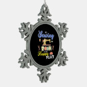 キュート裁縫ギフトキルターズクラフティングキルティング スノーフレークピューターオーナメント (左)