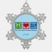 キュート言語病理学カスタム科 スノーフレークピューターオーナメント (正面)