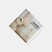 キュート詰まったベア素朴木製バックベビーシャワー スタンダードカクテルナプキン (角)