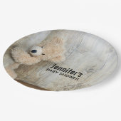 キュート詰まったベア素朴木製バックベビーシャワー ペーパープレート (アングル)