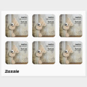 キュート詰まったベア素朴木製壁誕生日 スクエアシール (シート)