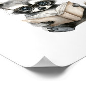 キュート読ラクーンのポスタープリント ポスター (角)