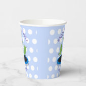 キュート豆ジャンプのトランポリン漫画イラストレーション 紙コップ (左)