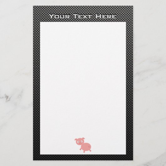 キュート豚フェイク炭素繊維 便箋 (正面)