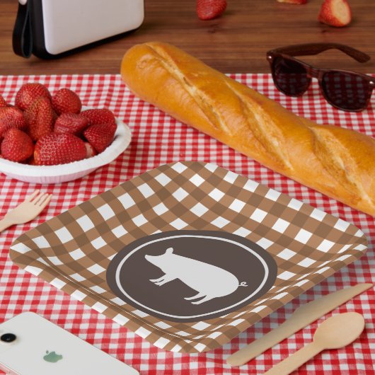 キュート豚ローストパーティー ペーパープレート (ピクニック)