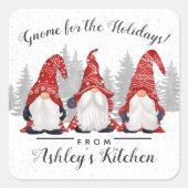 キュート赤いホワイト格言でクリスマスを祝う スクエアシール (正面)