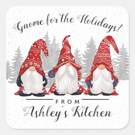 キュート赤いホワイト格言でクリスマスを祝う スクエアシール (正面)